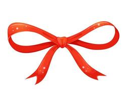 arc de cadeau mince rouge de luxe en style cartoon. illustration vectorielle pour la conception isolée sur fond blanc. vecteur