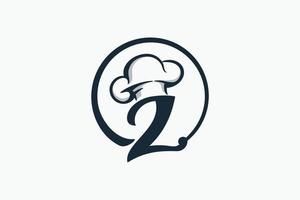 logo du chef avec une combinaison de la lettre z et du chapeau de chef pour toute entreprise, en particulier pour le restaurant, le café, la restauration, etc. vecteur