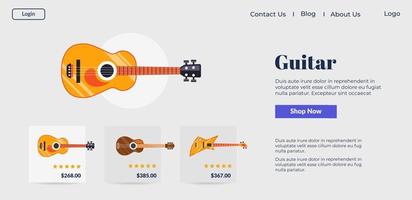 magasin de musique en ligne, achat de guitare sur le vecteur de site Web