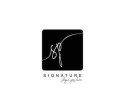 monogramme de beauté sp initial et création de logo élégante, logo manuscrit de la signature initiale, mariage, mode, floral et botanique avec modèle créatif. vecteur
