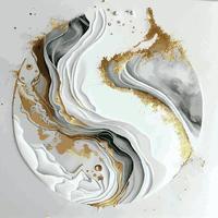 conception de texture de marbre, surface colorée de marbre d'or blanc, lignes courbes, conception abstraite lumineuse de fond - vecteur