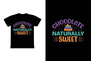 chocolat naturellement sucré. modèle de conception de t-shirt de la journée des femmes. vecteur