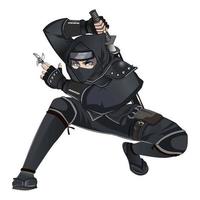 personnage de manga ninja féminin pour la bande dessinée en vecteur