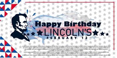 joyeux anniversaire lincoln, bonne fête des présidents aux états-unis. l'anniversaire de Washington. fête fédérale en Amérique. célébrée en février. affiche, bannière et arrière-plan vecteur