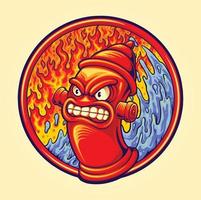 vecteur d'illustration de dessin animé de bouche d'incendie classique rouge en colère pour votre logo de travail, t-shirt de marchandise de mascotte, autocollants et conceptions d'étiquettes, affiche, cartes de voeux entreprise publicitaire ou marques.