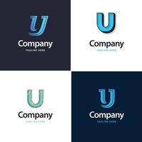 lettre u grand logo pack design création de logos modernes créatifs pour votre entreprise vecteur