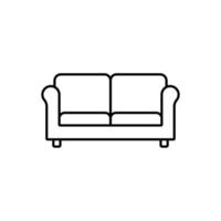 eps10 icône abstraite de canapé d'art vectoriel noir ou logo isolé sur fond blanc. symbole de plan de meubles de salon dans un style moderne simple et plat pour la conception de votre site Web et votre application mobile