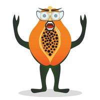 icône de papaye. illustration plate de l'icône de vecteur de papaye personnage de papaye isofresh. illustration plate de l'icône de vecteur de papaye isolé sur fond blanc sur fond blanc