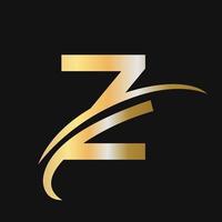 création de logo de lettre initiale z avec logo d'entreprise basé sur le logo de l'alphabet swoosh