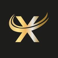 logo initial de lettre x avec modèle de vecteur de typographie d'entreprise moderne créative