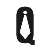 création de logo cravate lettre q vecteur