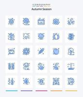 pack d'icônes bleues créatives d'automne 25 telles que le froid. baies. calendrier. l'automne. feuille vecteur