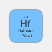 symbole de l'hafnium. élément chimique du tableau périodique. illustration vectorielle. vecteur