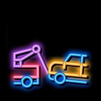 évasion machine camion néon lueur icône illustration vecteur