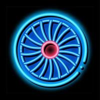 illustration de l'icône de lueur au néon du moteur à turbine vecteur