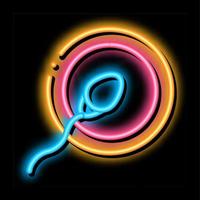 spermatozoïde oeuf néon lueur icône illustration vecteur