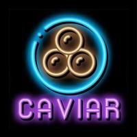 caviar fruits de mer néon lueur icône illustration vecteur