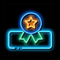 matelas étoile médaille néon lueur icône illustration vecteur