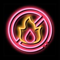 illustration de l'icône de lueur néon flamme barrée vecteur