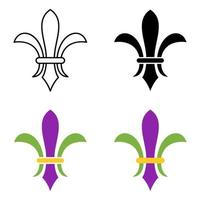 fleur de lis dans un style plat isolé vecteur