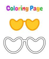 coloriage avec des lunettes pour les enfants vecteur