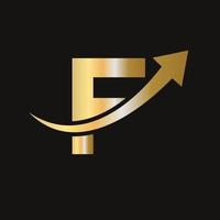 logo de finances sur le concept de lettre f. logo commercial et financier vecteur
