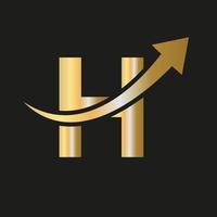 logo de finances sur le concept de lettre h. logo commercial et financier vecteur