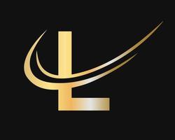 création initiale du logo monogramme lettre l avec concept de luxe vecteur