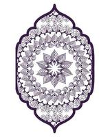 mandala dans un cadre design violet vecteur