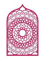 mandala dans un cadre design rose vecteur