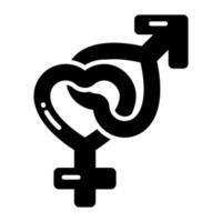 vecteur de symbole de sexe masculin et féminin, icône de relation