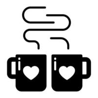 tasse à café avec symbole de coeur montrant le concept de café d'amour vecteur