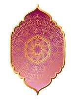 mandala or dans la conception de cadre rose vecteur