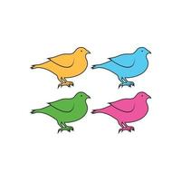 illustration de la collection d'icônes de beaux oiseaux mignons vecteur