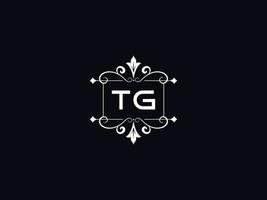 logo tg professionnel, conception de lettre de logo de luxe tg minimaliste vecteur