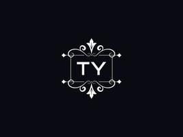 logo ty professionnel, conception de lettre de logo de luxe minimaliste ty vecteur