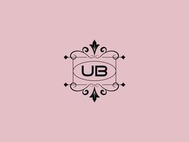 icône de logo ub créatif, logo de lettre de luxe ub élégant vecteur