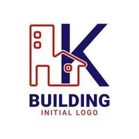 lettre k bâtiment création de logo vectoriel initial