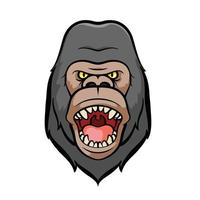 illustration de mascotte tête de gorille vecteur