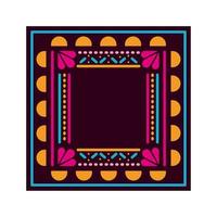 tapis mexicain à cadre carré vecteur