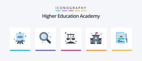 pack d'icônes academy flat 5 comprenant . étudiant. Balance. Personnel. page. conception d'icônes créatives vecteur
