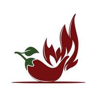 vecteur de concept de conception de logo de piment rouge, modèle de conception de logo de poivre épicé