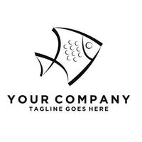 conception de logo de poisson poisson et design plat graphique vectoriel d'onde. isolé sur fond blanc.