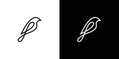 dessins d'icônes de logo de ligne d'oiseau vecteur