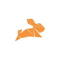 origamis de lapin. création abstraite de logo de lapin. origamis d'animaux. illustration vectorielle vecteur