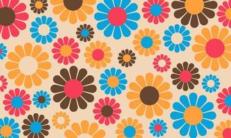abstrait vintage rétro motif de fleurs printemps été fond d'écran vecteur