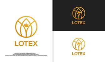 illustration de conception de logo de lotus de luxe vecteur