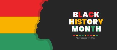 bannière du mois de l'histoire des noirs. mois de l'histoire des noirs 2023 contexte du concept des femmes. histoire afro-américaine ou mois de l'histoire des noirs. célébrée chaque année en février aux états-unis, au canada. vecteur de fille.