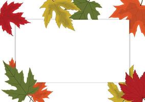 le modèle d'élément de carte de conception pour la feuille d'érable dans les vacances d'automne et de noël de la nature en hiver thanksgiving et célébrer en octobre de chaque année. vecteur