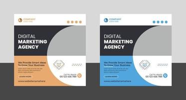 modèle de publication et de bannière de médias sociaux d'agence de marketing numérique vecteur